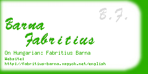 barna fabritius business card